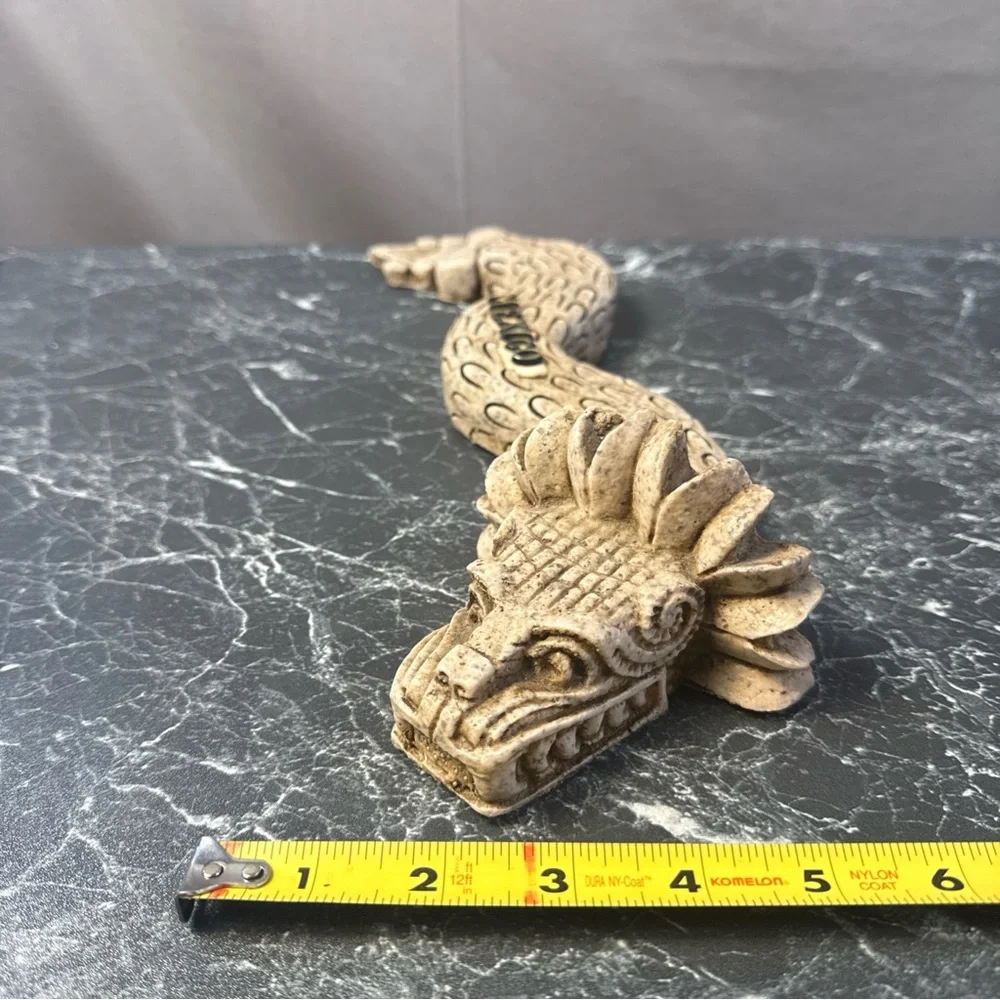 Vintage Aztec Serpent Statue Made Of Resin